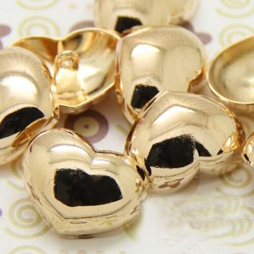 10Pcs 21*16mm Exquisite gold heart-shaped metal button coat sweater shirt windbreaker jacket decorative button C077