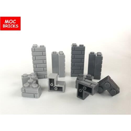 100pcs/ lot MOC Brick Light Gray & Dark gray Basic Bricks Corners Angle Stones 2x2 fit with 2357 Building Blocks Children gifts
