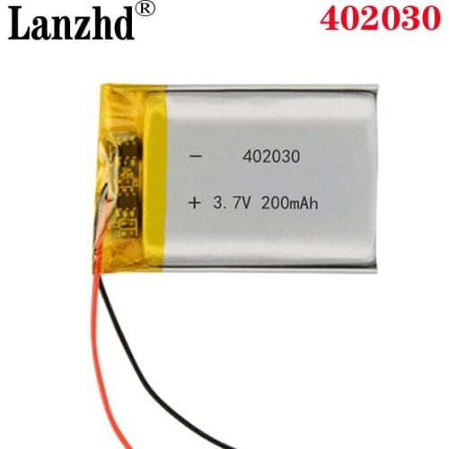3.7V 200mah 402030 Lithium Polymer li ion battery 402030 For camera power bank toy Tablet Bluetooth Earphone PDA POS Gamepads