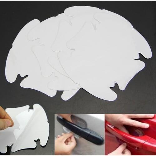 4 Pcs Car Door Wrist Handles Protective Film Vinyl Stickers Transparent New