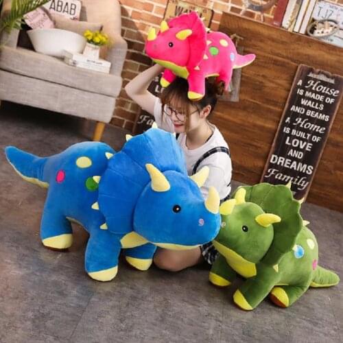40-100cm Cute Creative Plush Soft Triceratops Stegosaurus Plush Toy Dinosaur Doll Stuffed Toy Kids Dinosaurs Toy Birthday Gifts