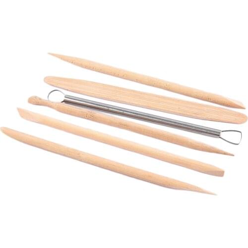 6pc Wooden Carving Tools Set Craft Clay Sculpting Art Modelling