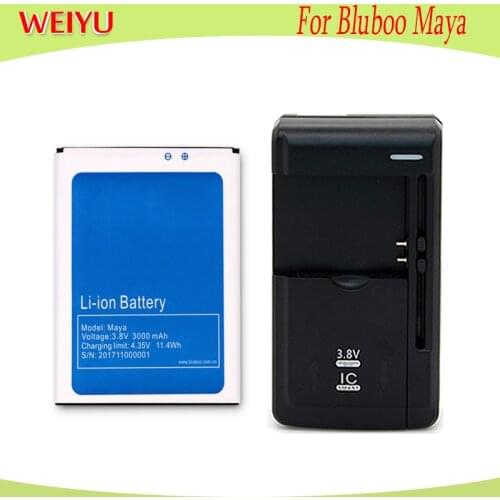 WEIYU 1PCS For Bluboo Maya 3.8V 3000mAh Hight Capacity battery For Bluboo Maya phone Replacement Batteries +Universal Charger