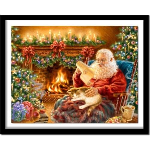 Diamond Painting Cross Stitch Santa Claus Full Square Drill Wall Decor Rhinestone Embroidery 5D Handmade Christmas