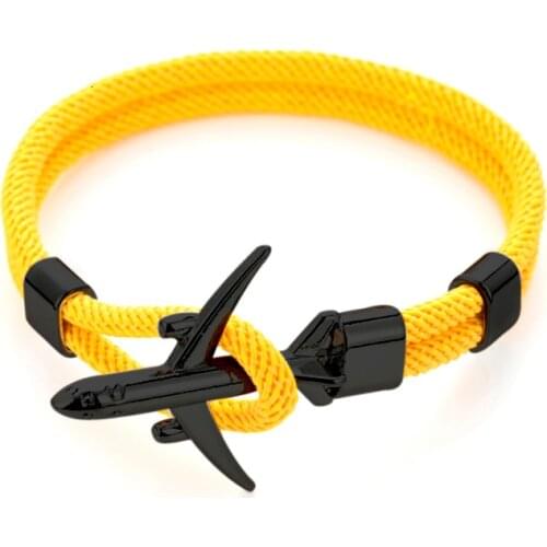 New Airplane Bracelet Men Women Rope Chain Paracord Charm Bracelets Survival Aviation Style Sport Armband Bangle Trendy Jewelry