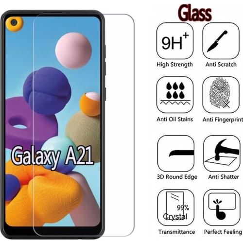 Cover For Samsung Galaxy A21 Glass SM-A215U A215W A215DL Screen Scratch Proof Protective Film Tempered Glass On Samsung A21 Case