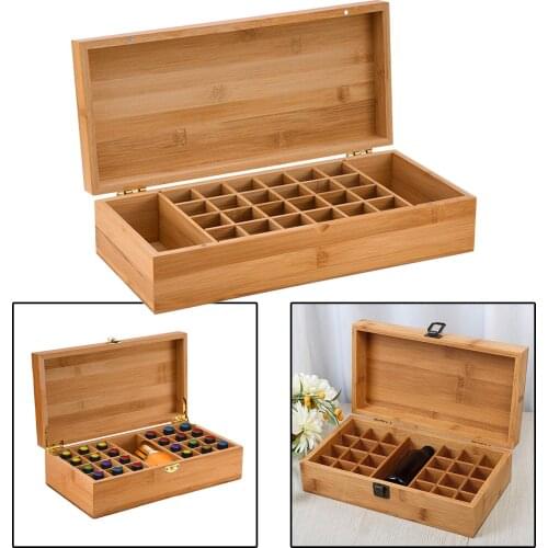 24 slots Essential Oil Wooden Storage Box Case Container Aromatherapy