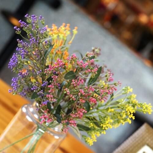 43cm High Artificial Berry Flowers Bouquet Artificial Fruit Plants Mini Leaf Living Room Wedding Decoration Home Table Decors