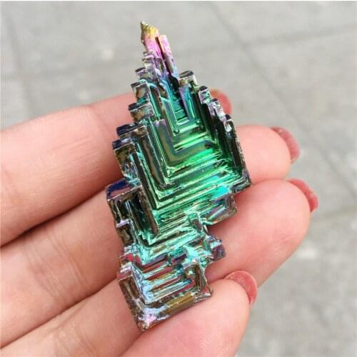 Beautiful small Mineral Specimen Bismuth Crystal Iridescent Minerals Rocks