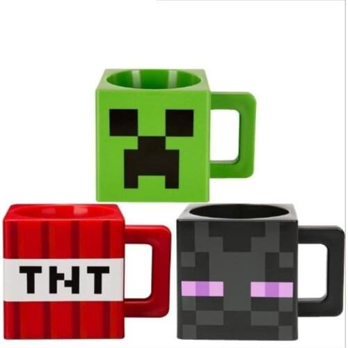 Enderman minecrafte Lawn Cup Funny Ceramic Creeper TNT Water Drinking Cups Creative Mug Tea Cups Kid Adult Gift Kitchen toy