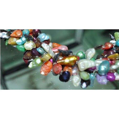 Luck Pearl Jewelry Store 50cm 6Strands Multicolor Baroque Freshwater Pearl Necklace Nice Shell Flower Clasp Charming Women Gift