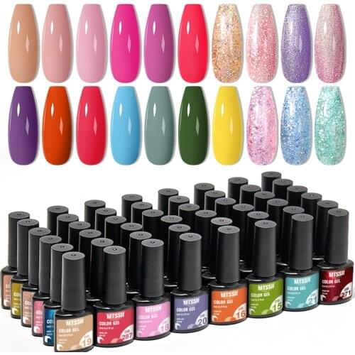 Mtssii Gel Nail Kit 6/12pcs UV Nail Polish Gel Varnishes 6ml For Manicure Need Cured Base Top Coat Nail Set Manicure Tools