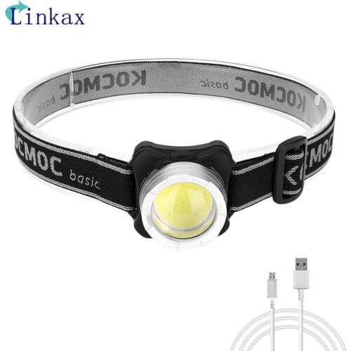 Rechargeable COB LED Mini Headlight 4-Mode USB Charging Headlamp Night Fishing Camping Flashlight Hunting Frontal Head Torch