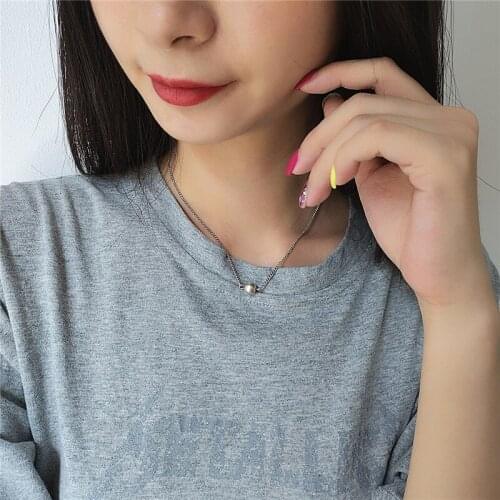 New Arrival Ball Pendant Necklace For Women Jewelry Vintage Silver Plated Girls Clavicle Accessories Female Chain Necklaces