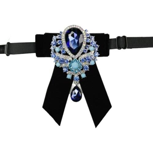 New Fashion Bow Tie British Trendy Men Unisex Wedding Banquet Party Tuxedo Jewelry Velvet Crystal Bowtie Top-end Luxury Handmade