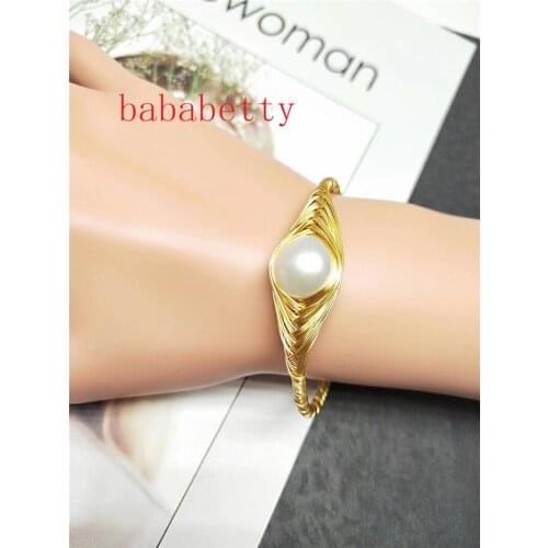 New natural freshwater 12-13MM white purple Edison pearl handmade bracelets can be resized