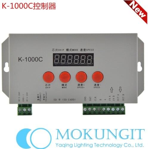 Full Color RGB Led Controller, Led Lights Controler with Module SD card Programmable controller Up to 1024/2048 pixels