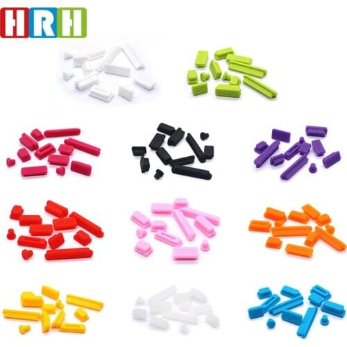 HRH Durable 100 sets/Lot Silicone Data Port Anti Dustproof Plugs For Macbook AIR Retina dust plug Stopper Cover Set For Laptop