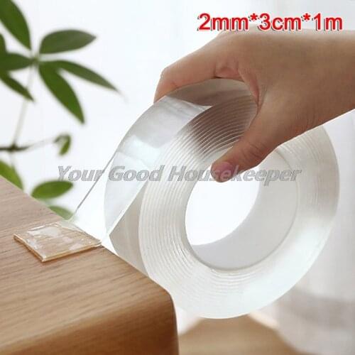 Transparent Velcro Nano Tape Washable Reusable Double-sided Adhesive Adhesive