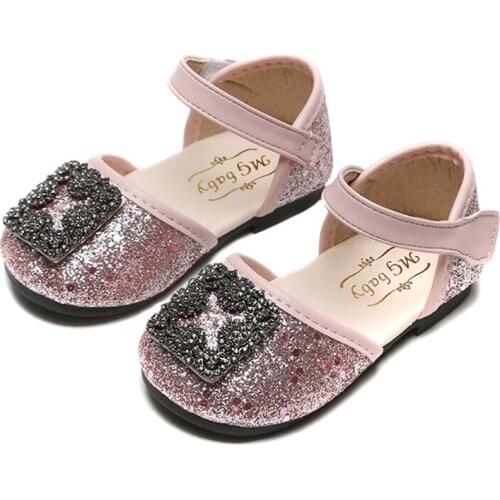 Skoex Kids Summer Sandals Girls Fashion Princess Sandal Sparkle Rhinestone Soft Bottom Breathable Children Little Girl Flat Shoe