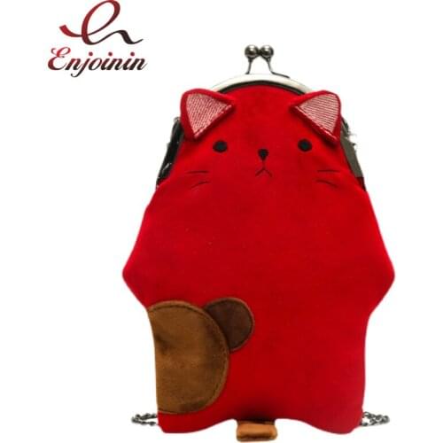 Cartoon Cat Chain Shoulder Bag Mini Crossbody Bag for Women Fashion Purses and Handbags Pu Leather Clutch Bag Pouch 2021