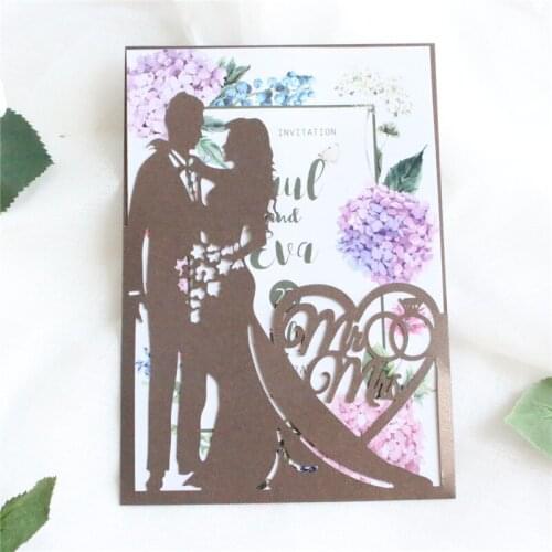 Bridal invitations marriage anniversary greeting card with envelop customized printing party decoration