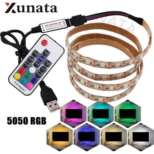 USB RGB LED Strip DC 5V SMD 5050 Ribbon Led Stripe Color Changeable TV Background Lighting Flexible Led Strip Lights