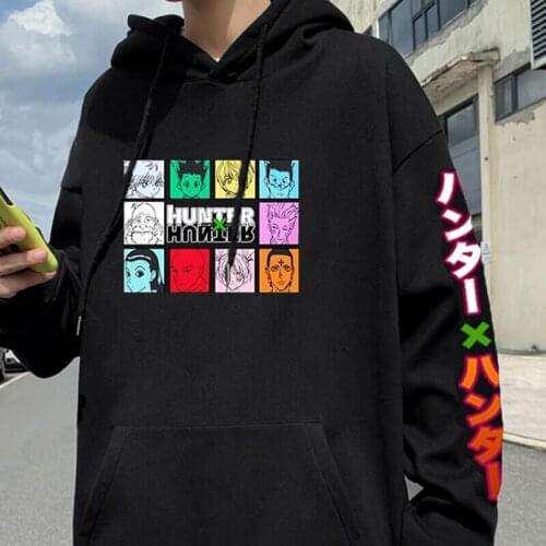 Anime Hoodie Hunter X Hunter Killua Leorio Kurapika Gon Hisoka Pullover Long Sleeves Fleece Hooded Streetswear Tops Unisex
