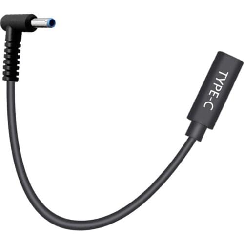 USB 3.1 Type C PD Power Adapter Converter DC Plug 4.5*3.0 0.6mm Pin Male Jack Connector for Dell HP Laptops Charging Cable 15cm