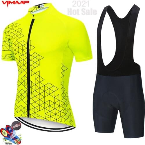 New 2021 MTB Cycling team jersey 19D bike shorts set Short sleeve Quick Dry Mens Bicycle clothes team pro BIKE Maillot Culotte