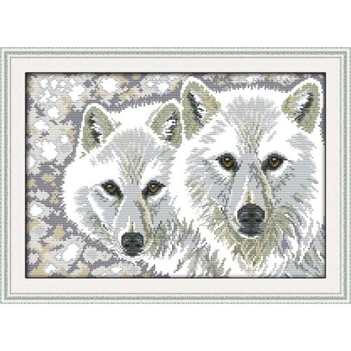 Wolf brothers Funny gifts Home Decor Cross Stitch Kits Printed Canvas DMC Counted Cross-stitch set Chinese Embroidery Needlework