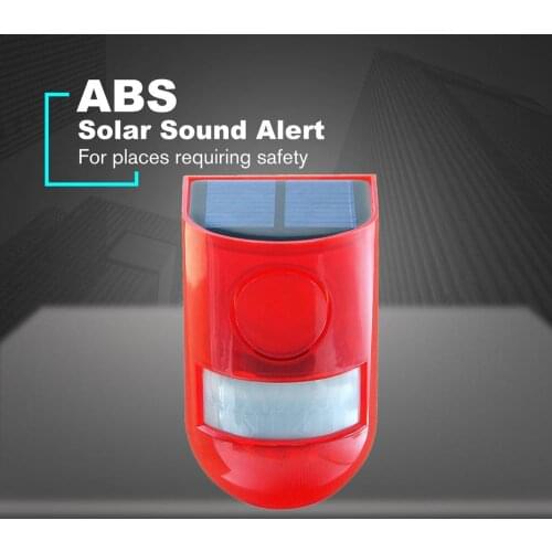 Solar Sound Alert Flash Warning 110 Decibels Sound & Light Alarm Motion Sensor Siren Strobe Security Alarm System for Farm