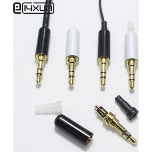 1pcs Copper 3.5mm Stereo Headset Plug 3 pole 3.5 mm Audio Plug Jack Adaptor Connector for iphone white black
