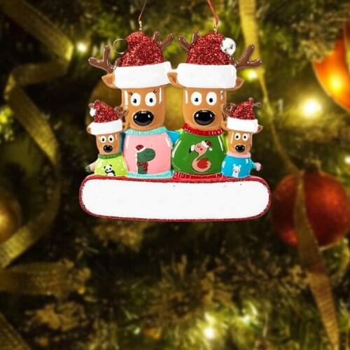 2021 Family Xmas Decorating Set Creative Gift Christmas Tree Ornament Personalized Deer Family Of Christmas Tree