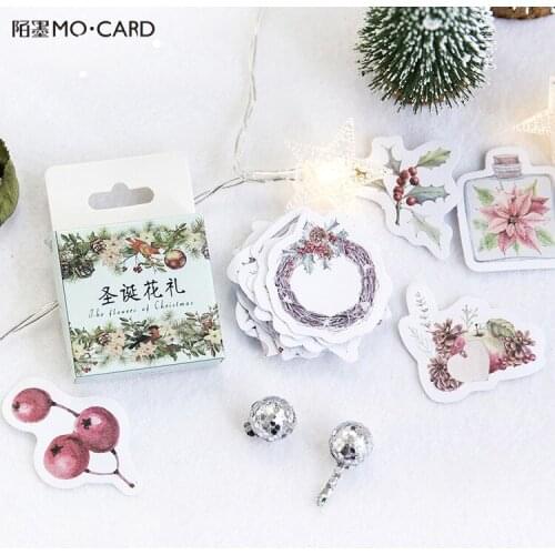 45 Pcs/Set Christmas Garland Paper Sticker Decoration DIY Handmade Arts Craft Sticker Christmas gift