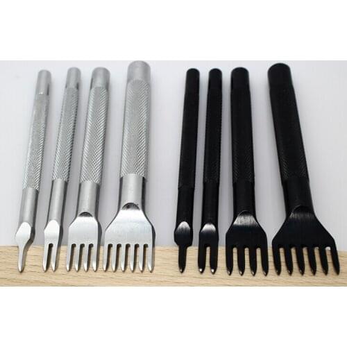 Free Shipping High Quality 4mm Spacing LeatherCraft Leather Craft Tools Hole Punche Stitching Punch Tool 1/2/4/6 Prong