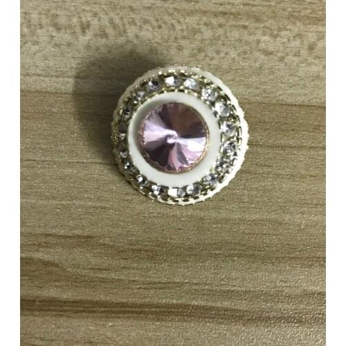 Big pearl tiger pink blue green crystal button for cloth hat shoes bag 10 pieces a lot