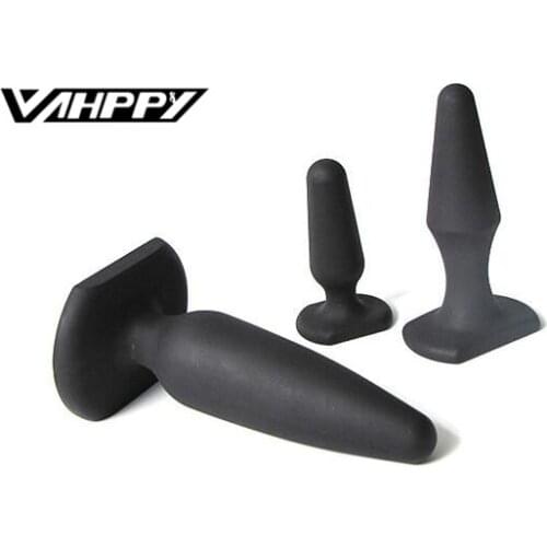 Black 3 Size Anal Plug Silicone Butt Plug Large Huge Anal Bead Sex Toys for Men Women Erotic Products Masturbation Dildo 1014