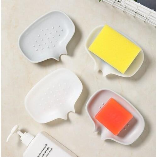 Sponge Holder Multifunctional Soft Silicone Soap Box Soap Pot Brush Drain Box Kitchen Drain Rack Bathroom Soap Dish Plate