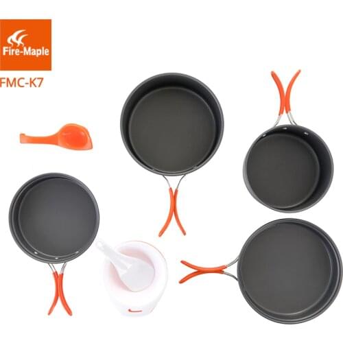 Fire Maple Camping Tools Picnic Set Outdoor Camping Foldable Cooking Cookware Aluminum Alloy for 2-3 Persons FMC-K7