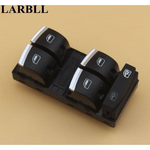 LARBLL Chrome Master Window Switch 4F0959851H Fit For Audi A3 8P A4 S4 RS4 RS6 C6 Q7