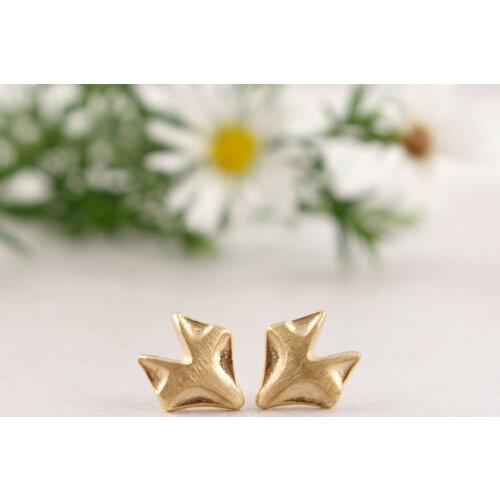 Jisensp 10pairs 2020 New Fashion Origami Fox Stud Earrings for Women Simple Origami Fox Jewelry Party Gifts pendientes hombre