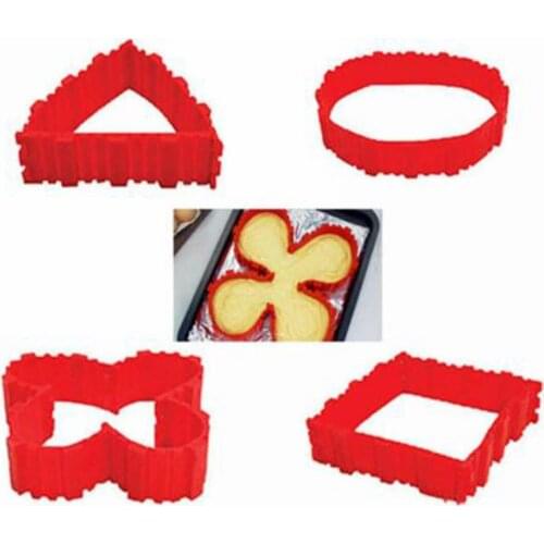 JX-LCLYL 4x Silicone Magic Bake Snakes Create Chape Nonstick Tray Baking Mould Cake Mold