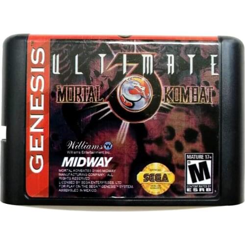 Ultimate Mortal Kombat 3 The Ultimate Fighting Game 16 bit MD Memory Card for Sega Mega Drive 2 for SEGA Genesis Megadrive