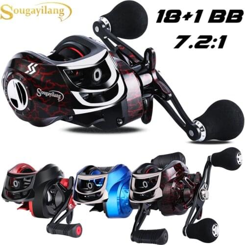 Sougayilang Baitcasting Reel High Speed 7.2:1 Gear Ratio 18+1BB Fresh Saltwater Magnetic Brake System Ultralight Fishing Reel