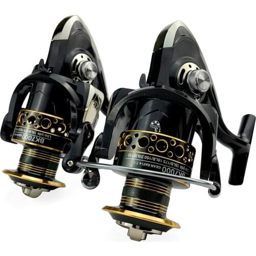 BK2000-7000 Fishing Reel Metal Spool Spinning Reel 8KG Max Drag Stainless Steel Ball Bearing Saltwater Fishing Wheel