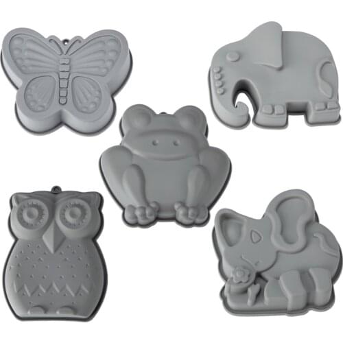 Creative 3D Silicone Cake Mould Animal Moulds Elephant Butterfly Frog Owl Shaped N0PA