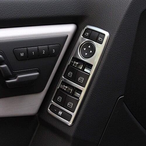ABS Chrome Window Lift Switch Button Cover Trim Accessories for Mercedes benz A/B/C/E/GLE/GLA/CLA/GLK/ML W212 W204