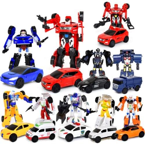 Transformation Mini 2 In 1 Car Robot Toy Anime Action Model Deformation Vehicles Toy Gift for Children Boys