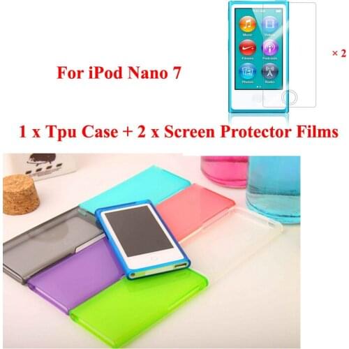 Running Camel Candy Color Soft TPU Case cover for Apple iPod Nano 7 7G 7th generation + 2pcs HD Screen Protective Films
